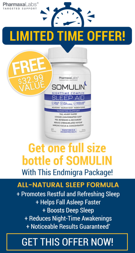Endmigra with free gift Somulin Limited Time Offers banner